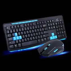 Новый 2.4g беспроводное устройство Gaming Keyboard + Мышь Набор Combo для настольных компьютеров Ноутбуки ПК QJY99