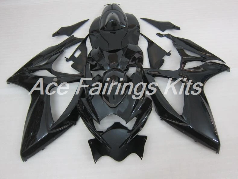 ABS Обтекатели для кузова Комплект подходит для SUZUKI GSXR600 GSXR750 06 07 R600 R750 K6 GSXR 600 750 2006 2007 Все Черный глянцевый