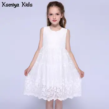 

Kseniya Kids 2020 Summer White Little Girl Wedding Lace Dress Flower Girls Dresses For Party And Wedding Prom Dresses Ball Gowns