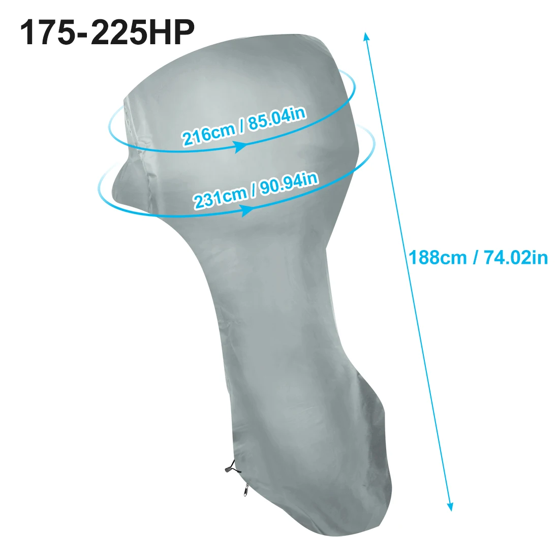 175-225HP Gray X Autohaux 600D ткань Оксфорд ПВХ полный лодочный мотор крышка подвесной водонепроницаемый пыль дождь УФ-защита двигателя 30-225HP - Цвет: 175-225HP Gray