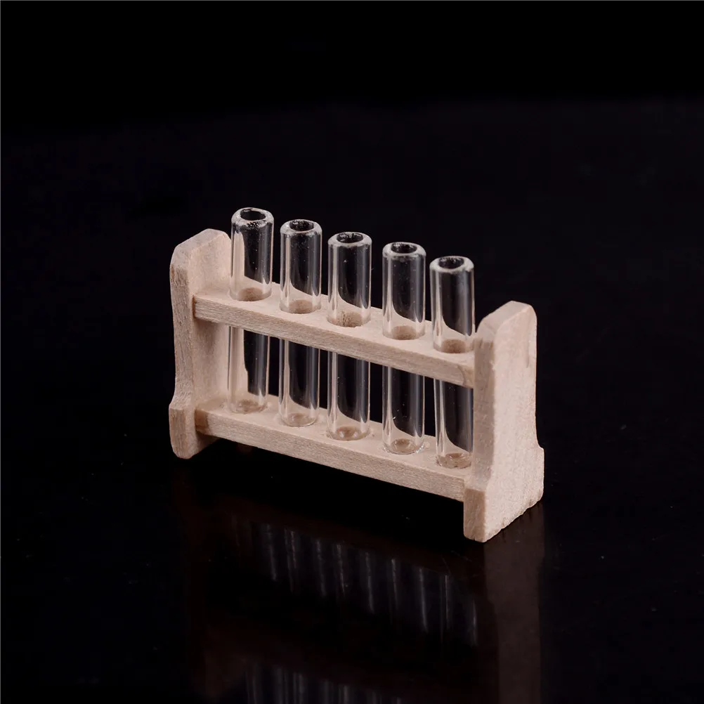 

1/12 Dollhouse Miniature Accessories Mini Laboratory Test Tube with Bracket Simulation Model Toys for Doll House Decoration