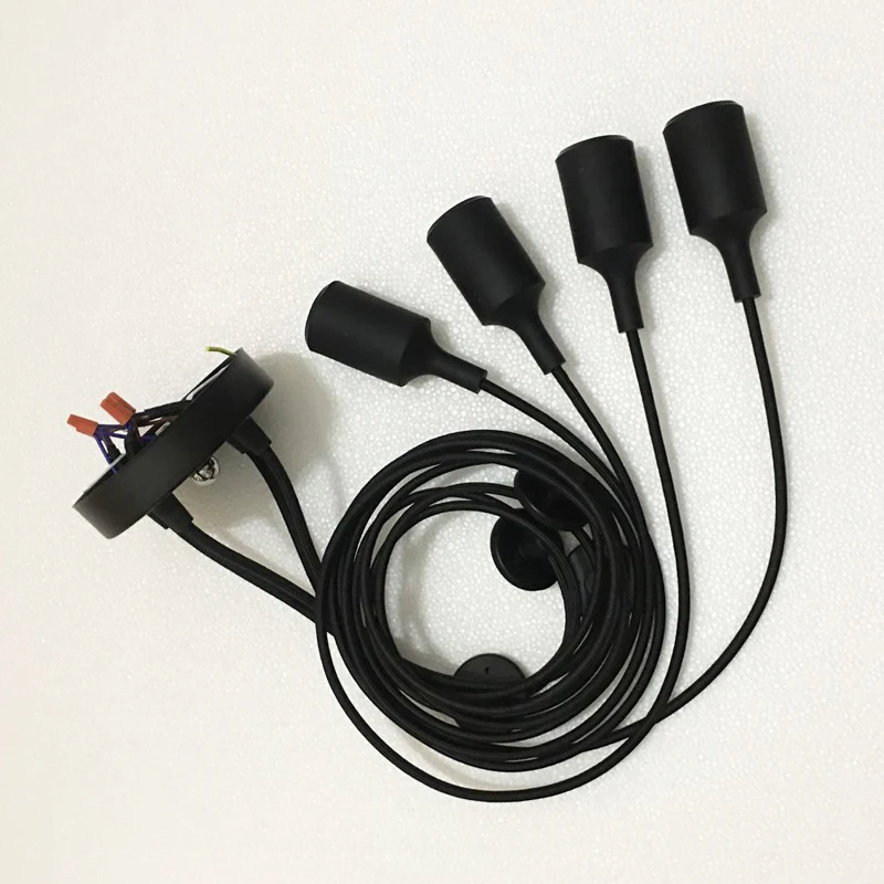 Винтажная люстра черный Лофт паук hanglamp lustre DIY E27 Регулируемая гостиная освещение