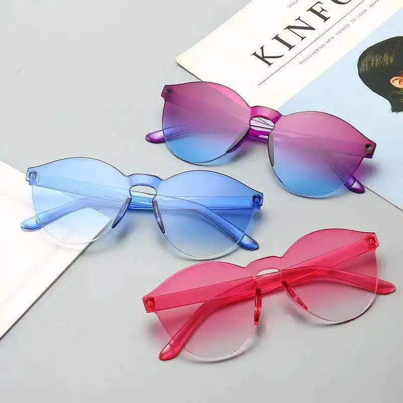 

Women Men Fashion Clear Retro Sunglasses Outdoor Frameless Eyewear Glasses
