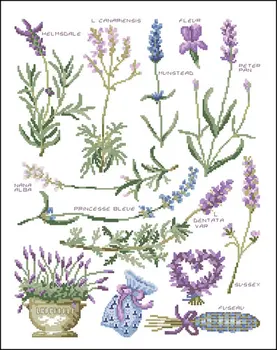 

Fishxx Cross Stitch,B827flowers[lavender set]cloth,water-soluble printing,100% accurate pattern,11CT,Need to embroidery