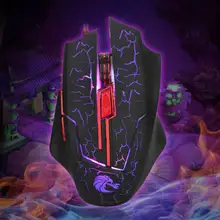 Жар-6-ключ Lightning трещины свечение игровая Мышь 5500 точек/дюйм регулируемая профессиональная игровая мышка для компьютера ПК ноутбук