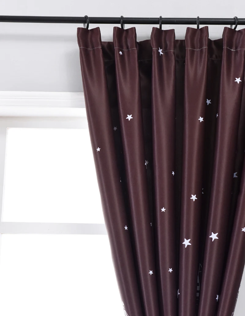 Modern Printed Castle Coffee Color Blackout Curtain For Kids Boys Bedroom Navy Blue Short Curtain Kitchen Window Drapes PC009D3