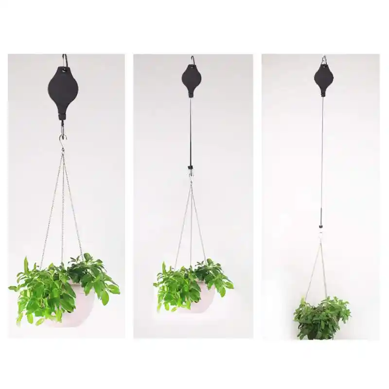 Adjustable Plant Flower Pot Hook Ceiling Hanging Round Planter