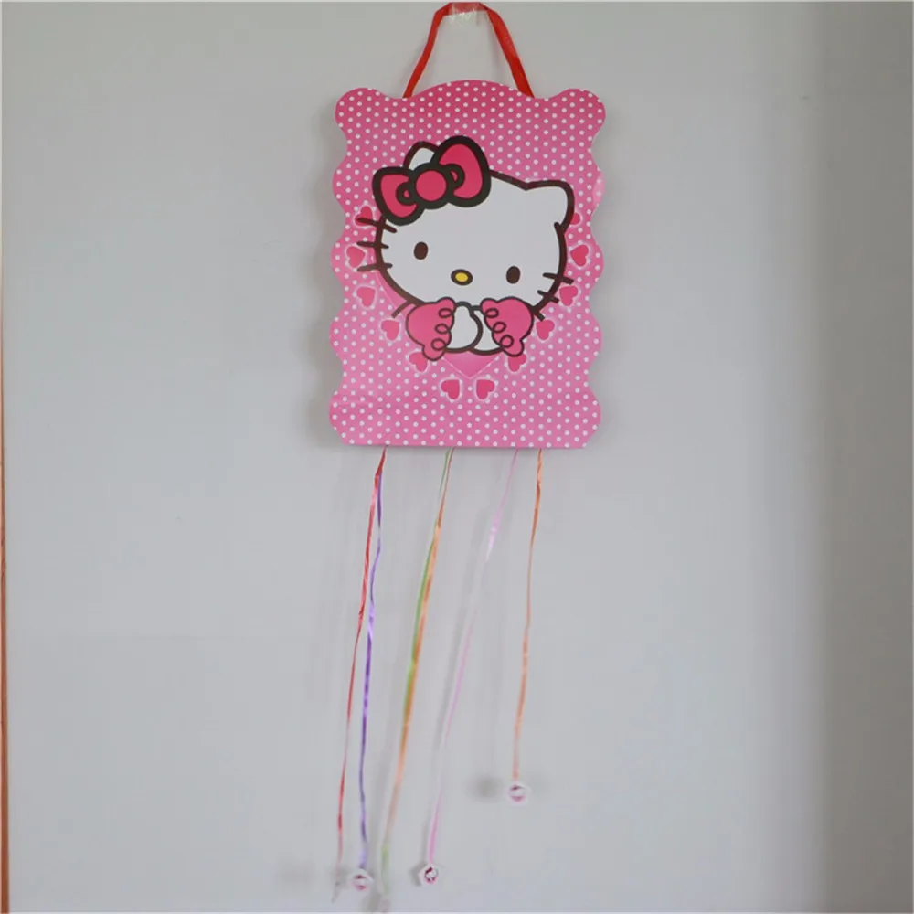 1Pcs hello kitty theme Pinata Happy Birthday Party Play Game for Boy decoration children favor bingo paper folding pinata | Дом и сад