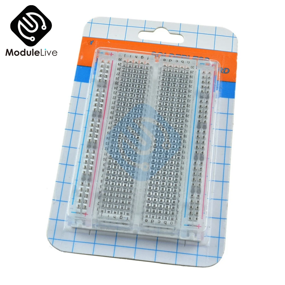DIY MB 102 MB102 прозрачный Solderless Breadboard 300 галстук точек, изготовленные из АБС-пластика, мини макетная плата 1 Клеммная колодка