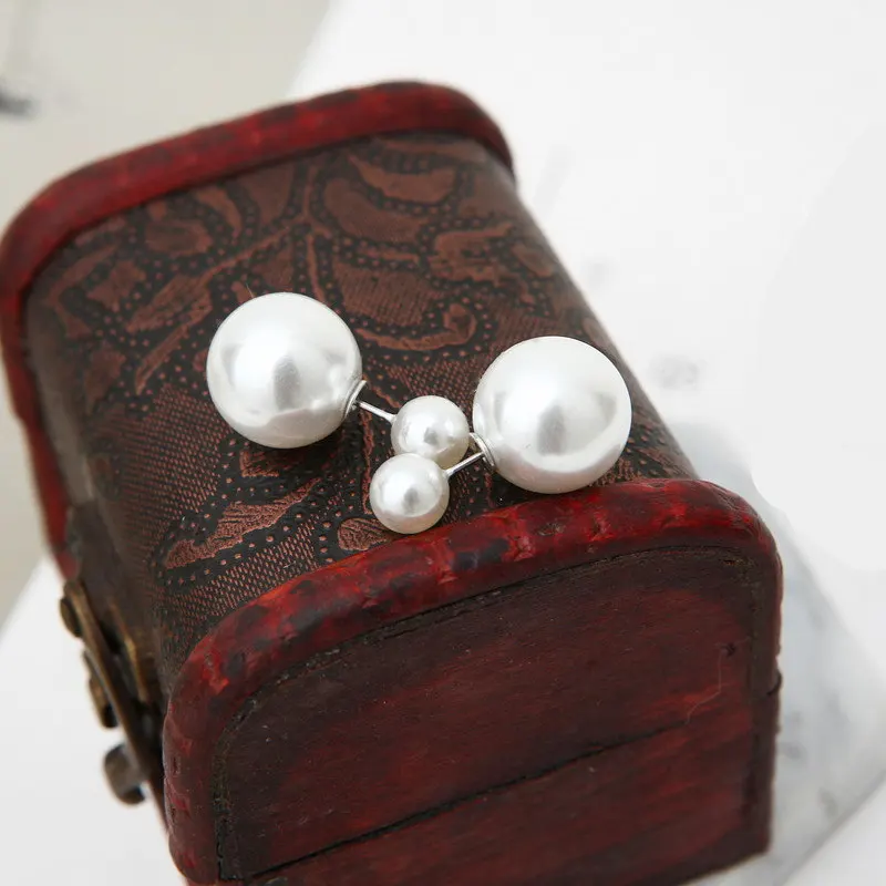 

korean earrings 2018 new fashion brand jewelry elegant double imitation pearl stud earrings for women earrings