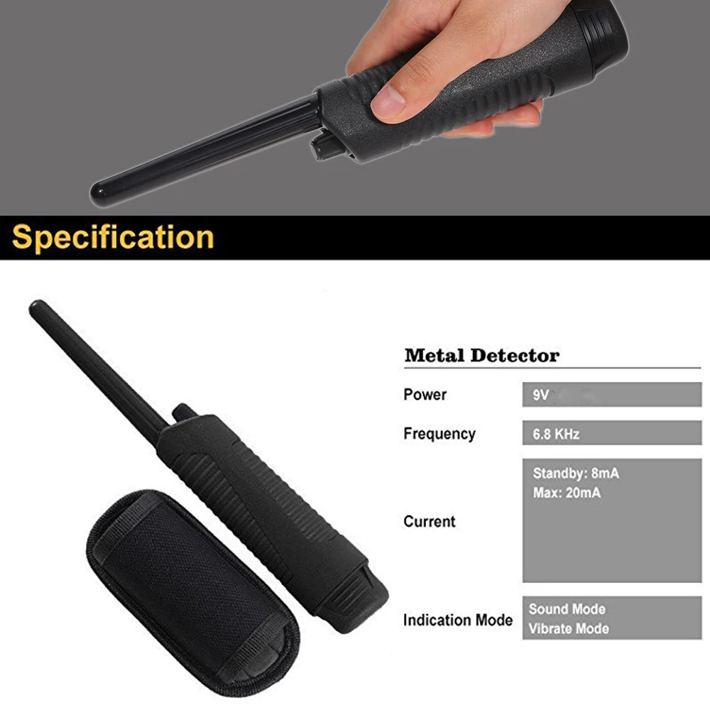 Профессиональный мини-металлоискатель Pinpointer+ кобура сокровище охотничий инструмент для раскопок зуммер Вибрация Регулируемая чувствительность