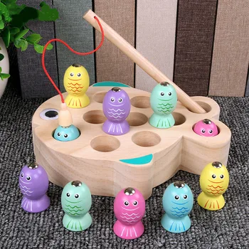

Wooden Magnetic Fishing Toys Early Educational Toys for Children Fish Game for Child Birthday Gift