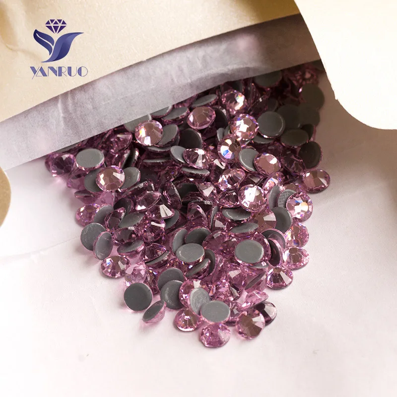 

YANRUO 2058HF SS20 4.6-4.8mm Light Rosees Hotfix Rhinestones Strass Crystal Glass Stones For pedreria para vestidos