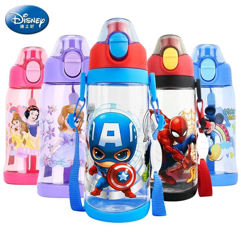 

500ml Kids Drink Water Directly Baby Feeding Bottle Minnie Mickey Mouse Feeding Cup Cars Bottle Summer Space Sports Cup