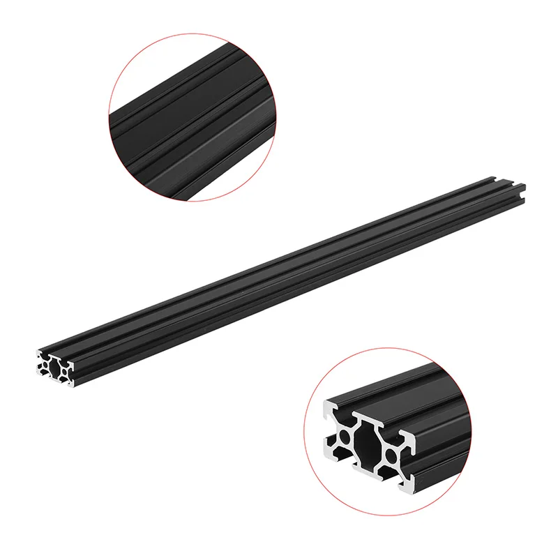 

600mm Length Black Anodized 2040 T-Slot Aluminum Profiles Extrusion Frame For CNC Brackets 3D Printer Lasers Stands DIY