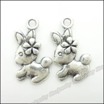 

160 pcs Vintage Charms Rabbit Pendant Tibetan silver Zinc Alloy Fit Bracelet Necklace DIY Metal Jewelry Findings