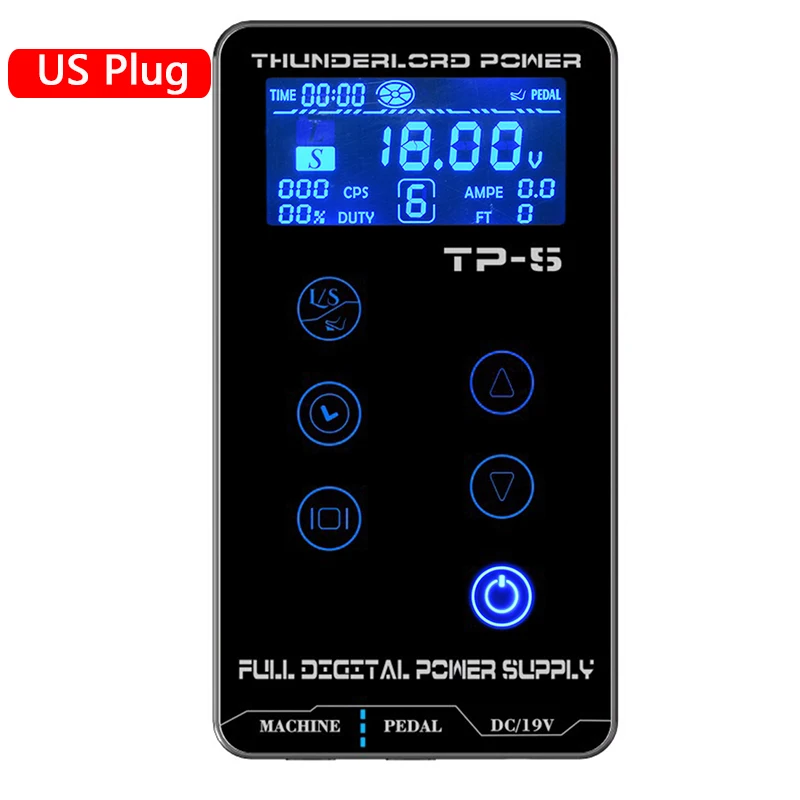US Plug Профессиональная татуировка мощность сенсорный экран обновление TP-5 цифровой Смарт lcd макияж двойной татуировки Электропитание набор тела Искусство легко носить с собой - Цвет: US Plug