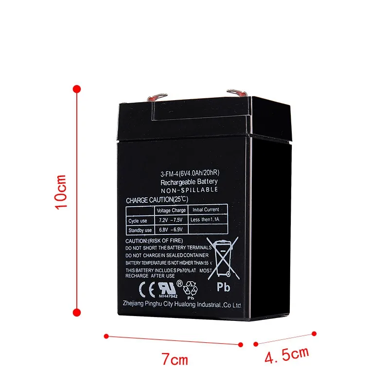 Long Life Toy Car Battery 6V 4AH Rechargeable Sealed Lead