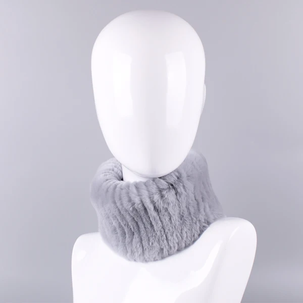Grey Raglaido женские шарфы handbands натуральным мехом шею зима кролик теплый мягкий бренд меховой шарф эластичное кольцо воротники LQ07019 - Цвет: Grey
