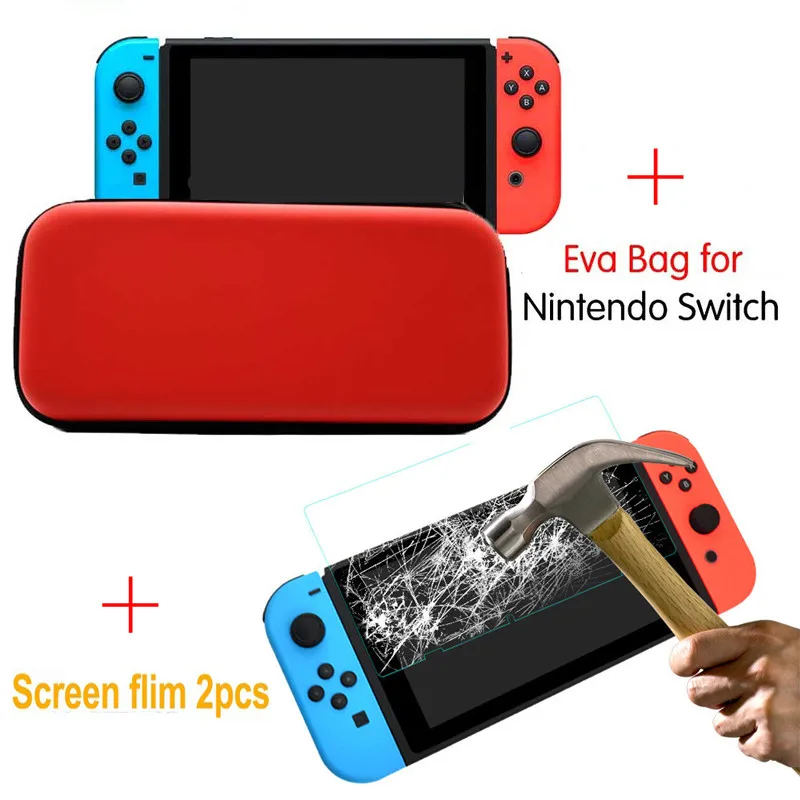1 Жесткая Сумка из eva+ 2 шт. закаленное стекло экран протектор для N-Switch для Nintend переключатель защитный Gameplayer крышка