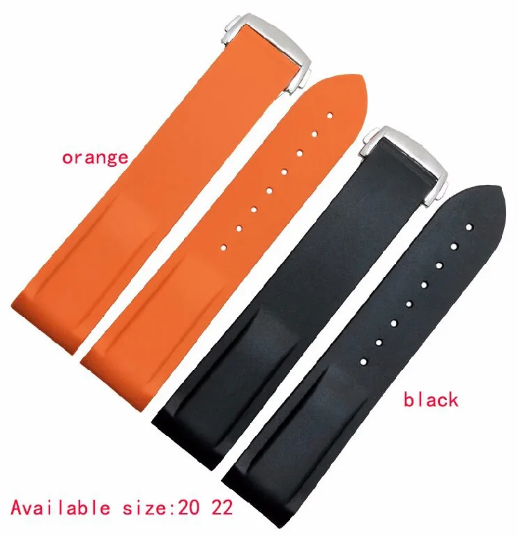 Топ grau de qualidade pulseira 20 мм, 22 мм preto mergulho impermevel de borracha de Silicone pulseira pulseiras