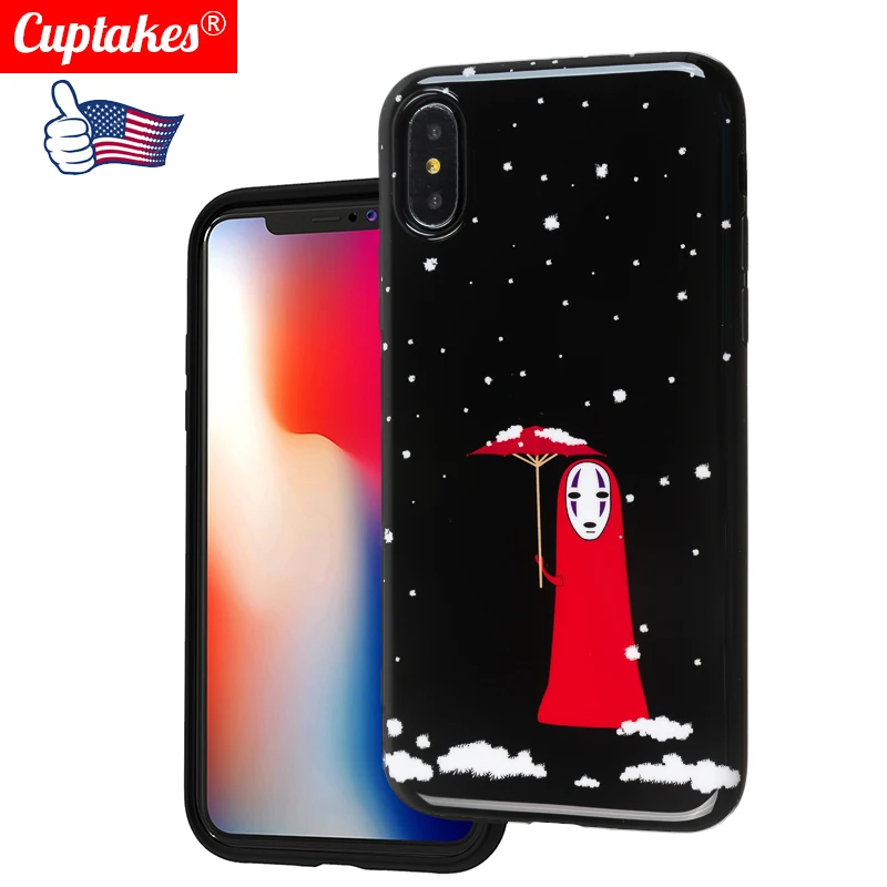cute Cartoon Japan Phone Case Cover For iPhone XS Max XR X 10 8 7 Plus 6 6S Luxury Soft Black Back Cases No Face Red Shell |