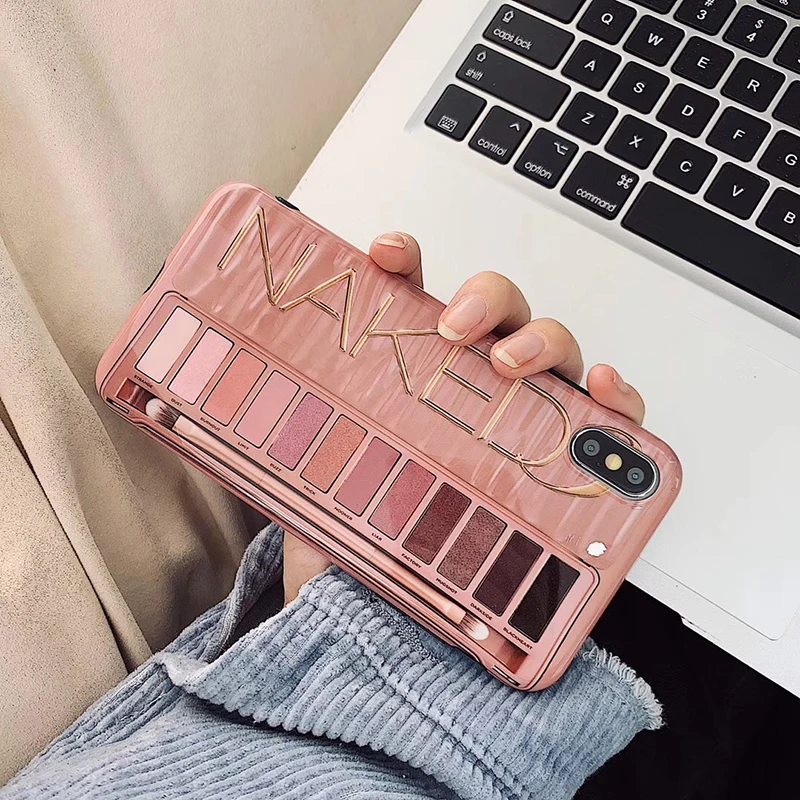 

Luxury Sexy woman Soft silicon cover case for iphone 6 S 7 7plus 8 8plus X 10 XR XS Max First eye shadow box Naked phone coque