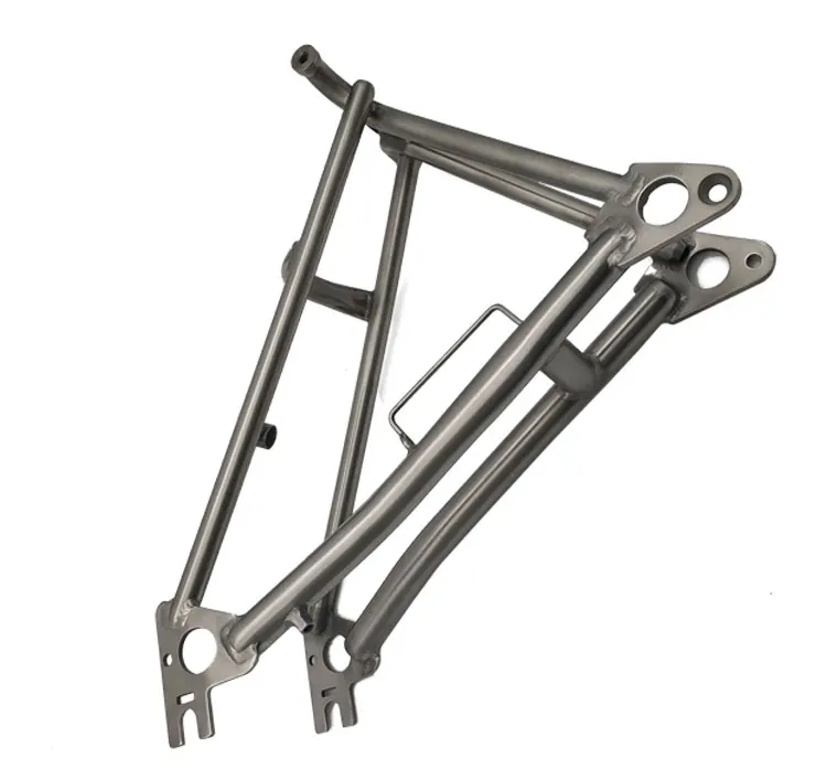 Best Bike fork titanium rear triangle for brompton bike light weight 394g and best quality titanium triangle  for folding bike 5