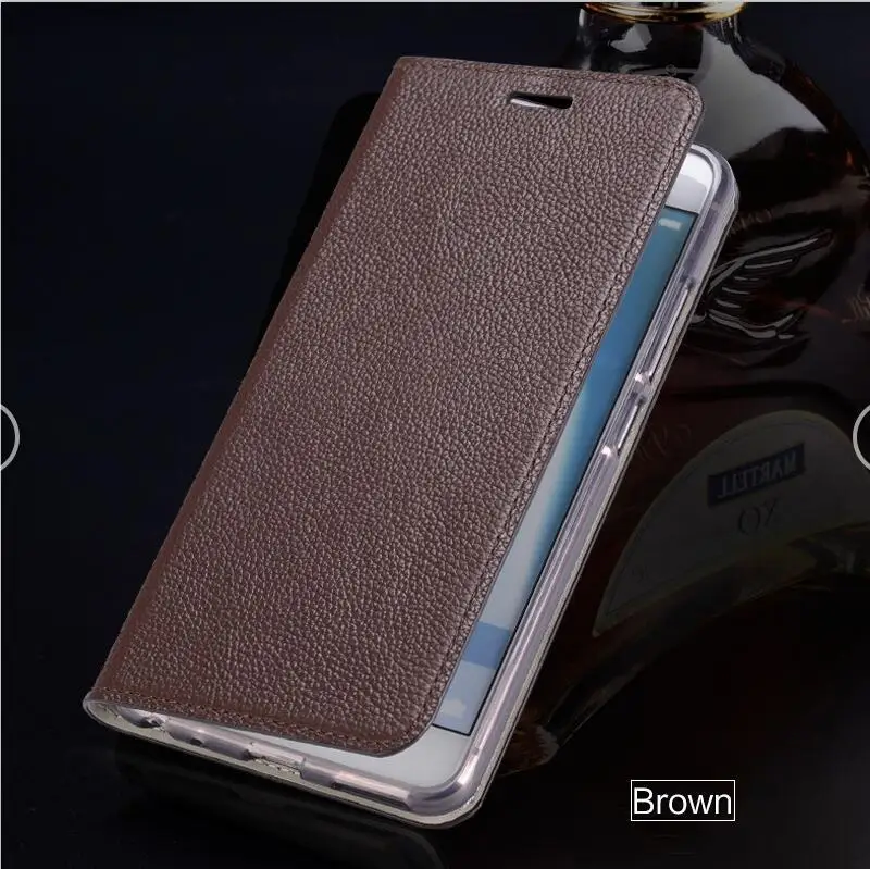 02-Deep brown Wangcangli кожа телячья кожа Личи Текстура для Sony XZS флип чехол для телефона все ручной работы на заказ - Цвет: 02-Deep brown