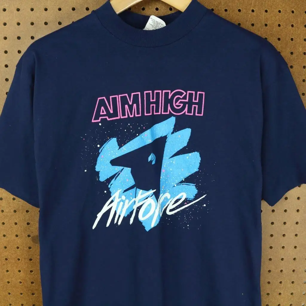Vtg 90's ee.uu. hizo camiseta tamaño grande fuerza aérea objetivo alta Promo Vaporwave mangas algodón camiseta moda Vtg 90's ee.uu. hizo camiseta tamaño grande fuerza aérea objetivo alta Promo Vaporwave mangas algodón camiseta moda