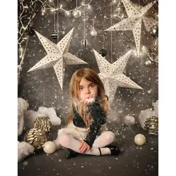 Винил фотографии задний план Снежинка Рождество звезда компьютер печатных детей фонов для фотостудии F-2213