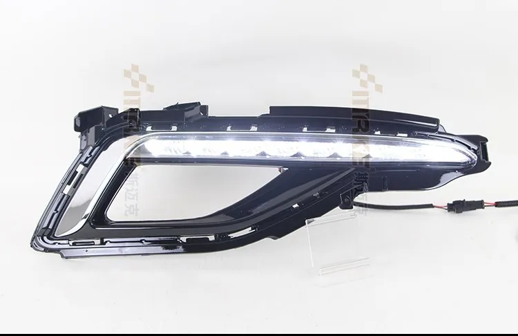 Светодиодный свет автомобиля DRL дневные ходовые огни для hyundai Sonata с отверстием противотуманной фары
