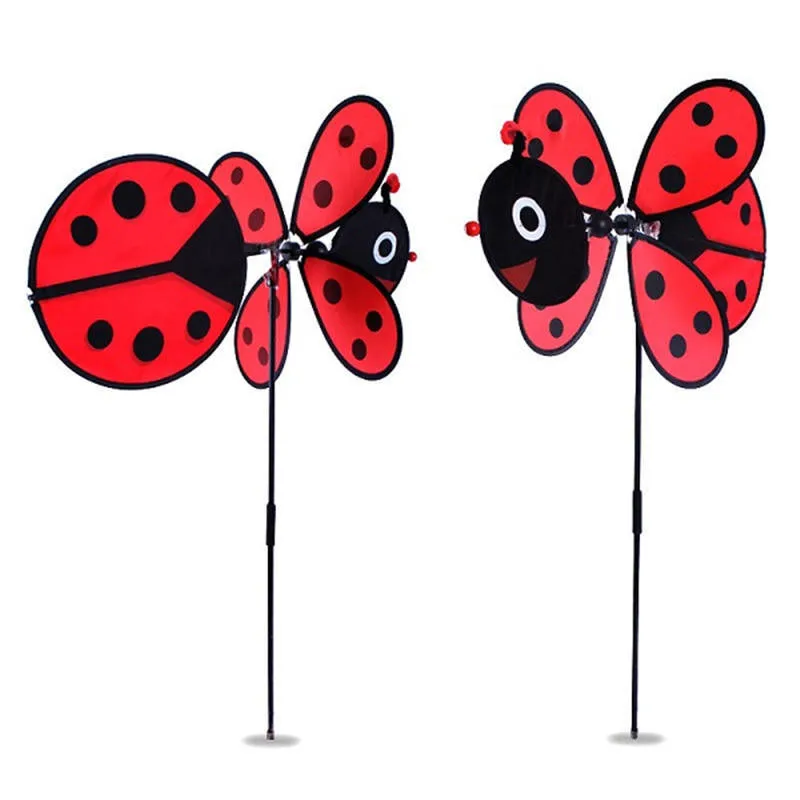 Windmill Red Ladybug and Yellow Bee Design Windmill Children Garden Decoration Fun For Kids Children