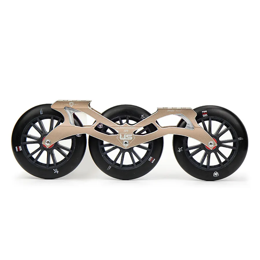 gold with wheels Flying Eagle ультразвуковая роликовая скоростная роликовая рама 3X125 мм 88A колеса ILQ-9 подшипники алюминиевые CNC 10,5 ''267 мм скоростной патиновый бассейн - Цвет: gold with wheels