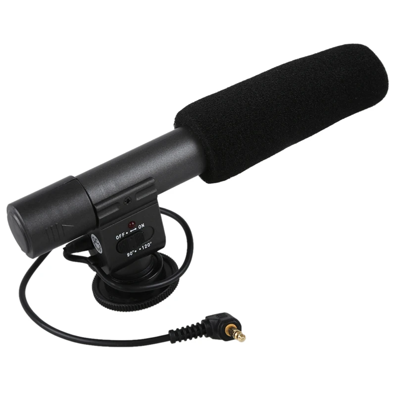 Black AABB-SG-108 стерео микрофон для DSLR DV камеры черный - Цвет: Black