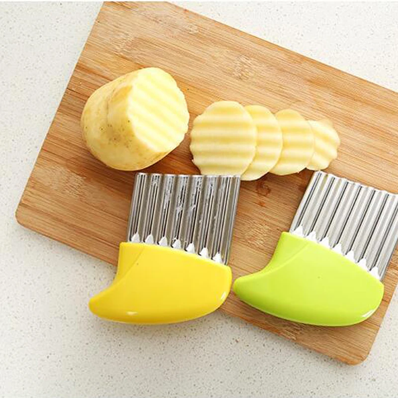 1 предмет Нержавеющая сталь картофельный нож Slicer нож для картошки фри терка для овощей волнообразный резак Кухня инструмент для фруктов аксессуары