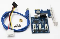 PCI 1 до 3 адаптер PCI Riser Card 1x Интерфейс карты расширения 3-Порты и разъёмы слота PCIE