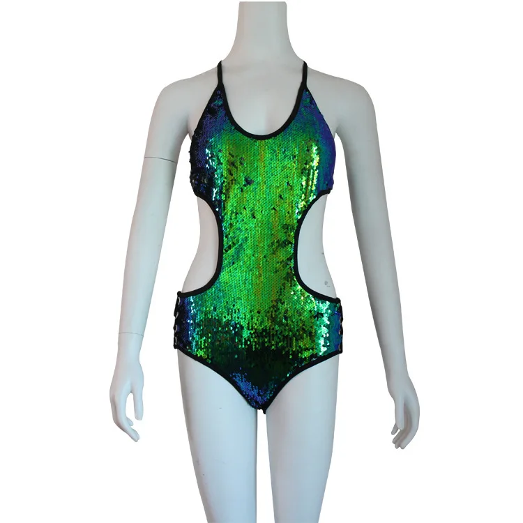 Bright green Зеленый блестящий Блестящий комбинезон сексуальный боди feminino облегающий женский комбинезон шорты с открытой спиной бандажный клубный комбинезон - Цвет: Bright green