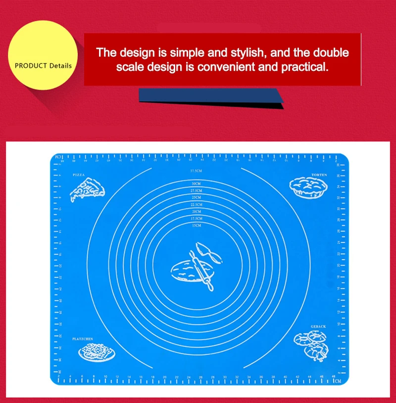 Силиконовый коврик для выпечки утолщение муки прокатки весы коврик для замеса теста коврик для выпечки кондитерских изделий прокатки коврик для выпечки вкладыши 70*50 см