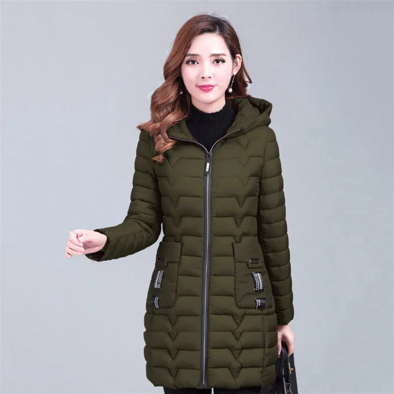 Женские зимние парки, большие размеры, XL-6XL хлопковые куртки, новинка, стеганое пальто средней длины, тонкая женская хлопковая верхняя одежда с капюшоном LDT737