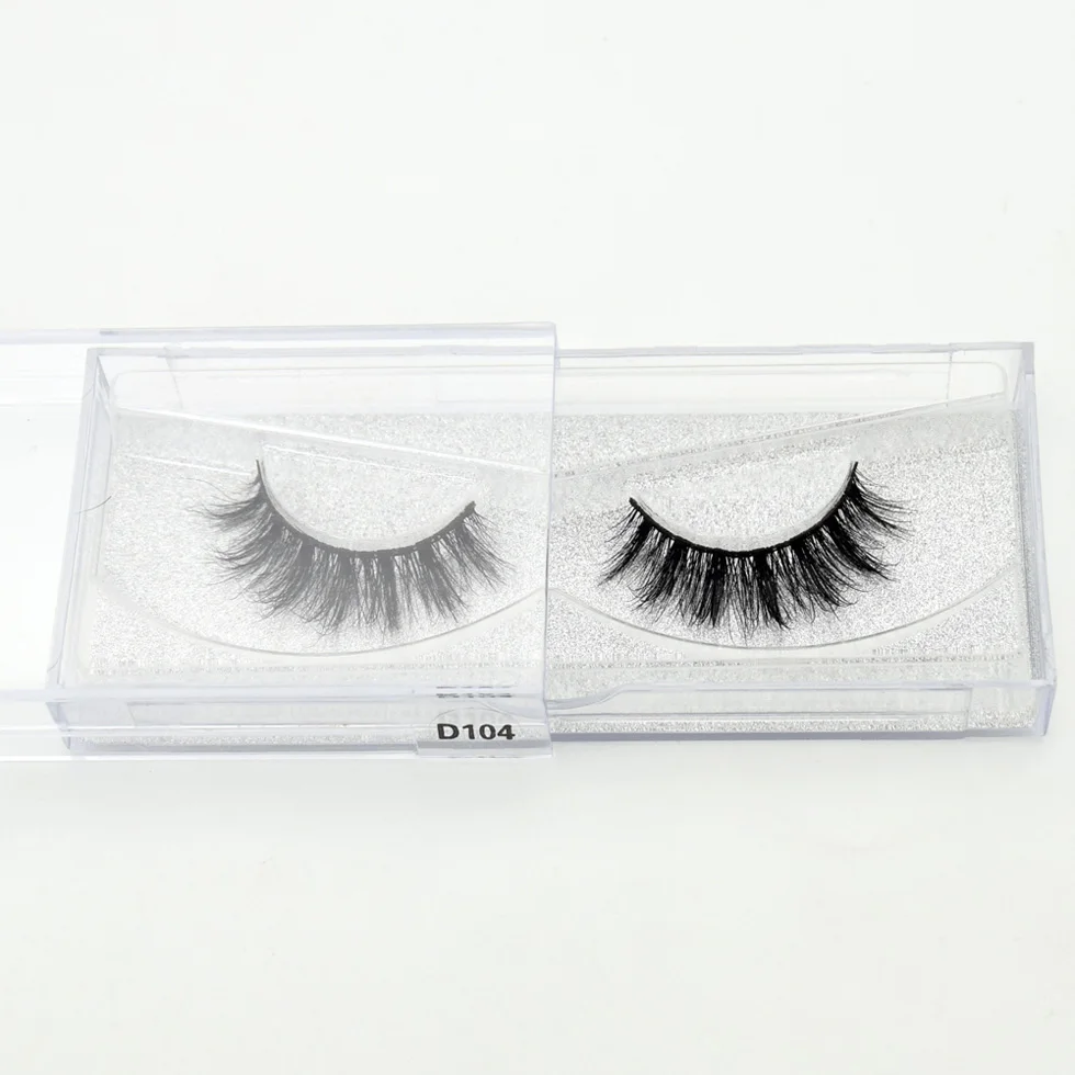 visofree 3D Real Mink Eye Lashes Thick Fake Eyelash Makeup Eye Lashes Handmade Glitter Packaging 1 Pair D113 - Длина: D104