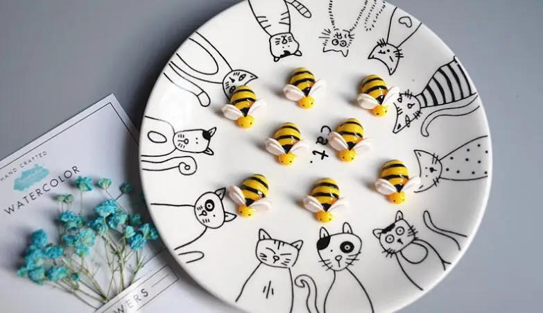 Маленькая Пчелка с крючками шармы для слизи DIY полимерный наполнитель дополнение клейкие аксессуары игрушки Lizun моделирование комплект глины для детей