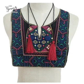 

New arrive Ethnic style Lace Neckline ABS Pearl Sewing Embroidery Collar DIY Lace Fabric Clothing Applique Decoration Accessory