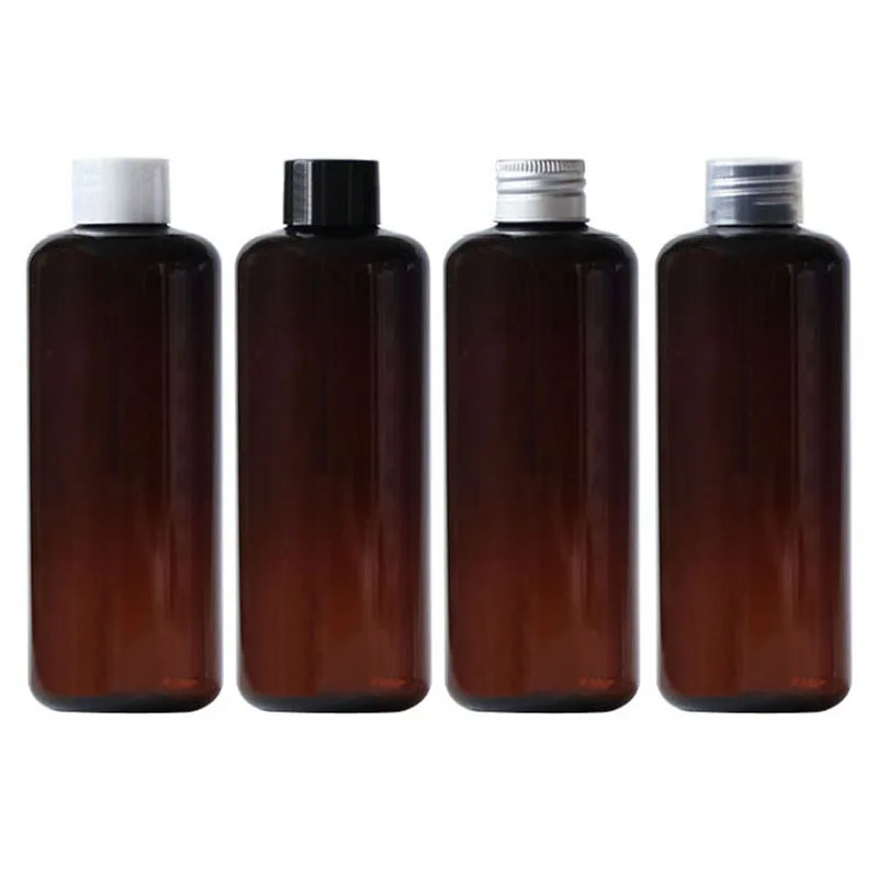 Download 30pcs 250ml round clear blue brown pet jar bottle container with thread plastic cap lid,for ...