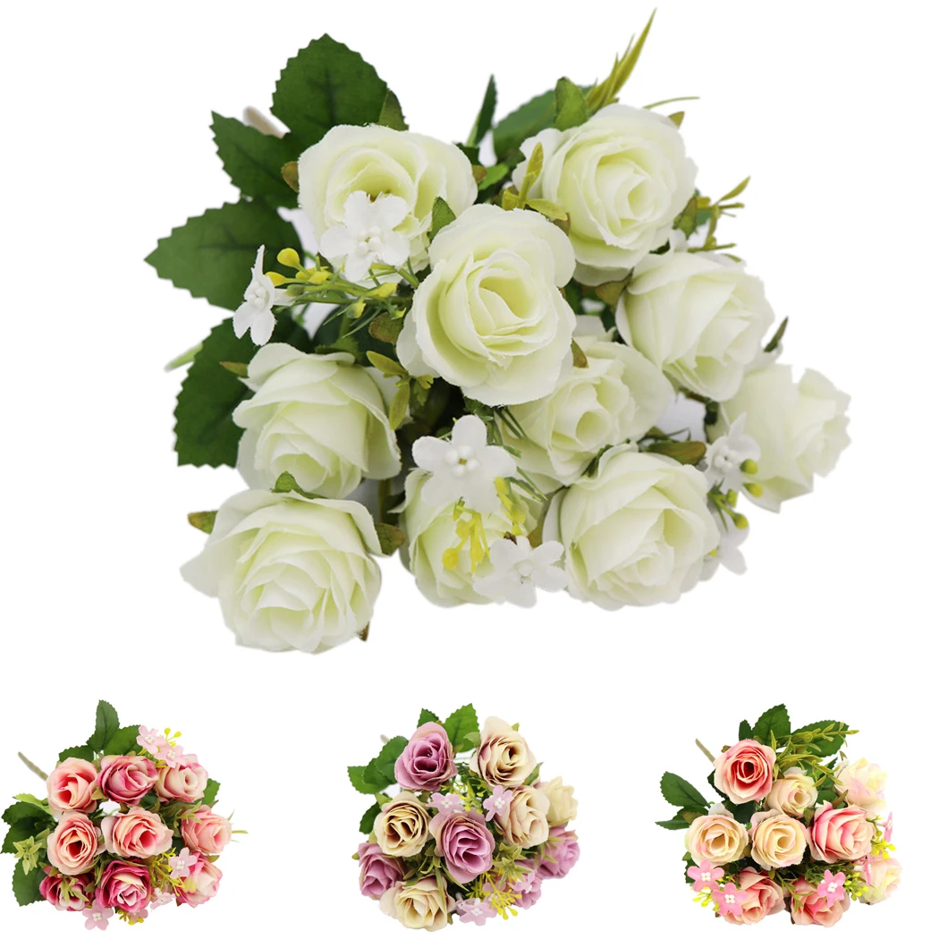 

New Artificial Rose Flower 10 Heads Fake Flower Fake Plant For Home Office