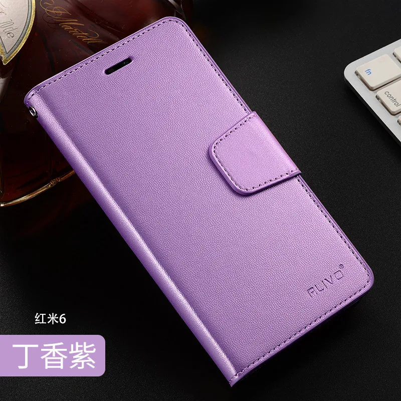 Для xiaomi redmi 6 Чехол Силиконовый redmi 6 pro Чехол pu кожаный чехол силиконовый чехол для xiaomi redmi 6/6 pro redmi 6A чехол - Цвет: Purple