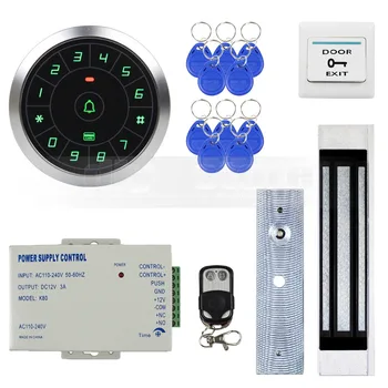 

DIYSECUR 125KHz RFID Reader Password Keypad + 180kg Magnetic Lock + Remote Control Door Access Control Security System Kit