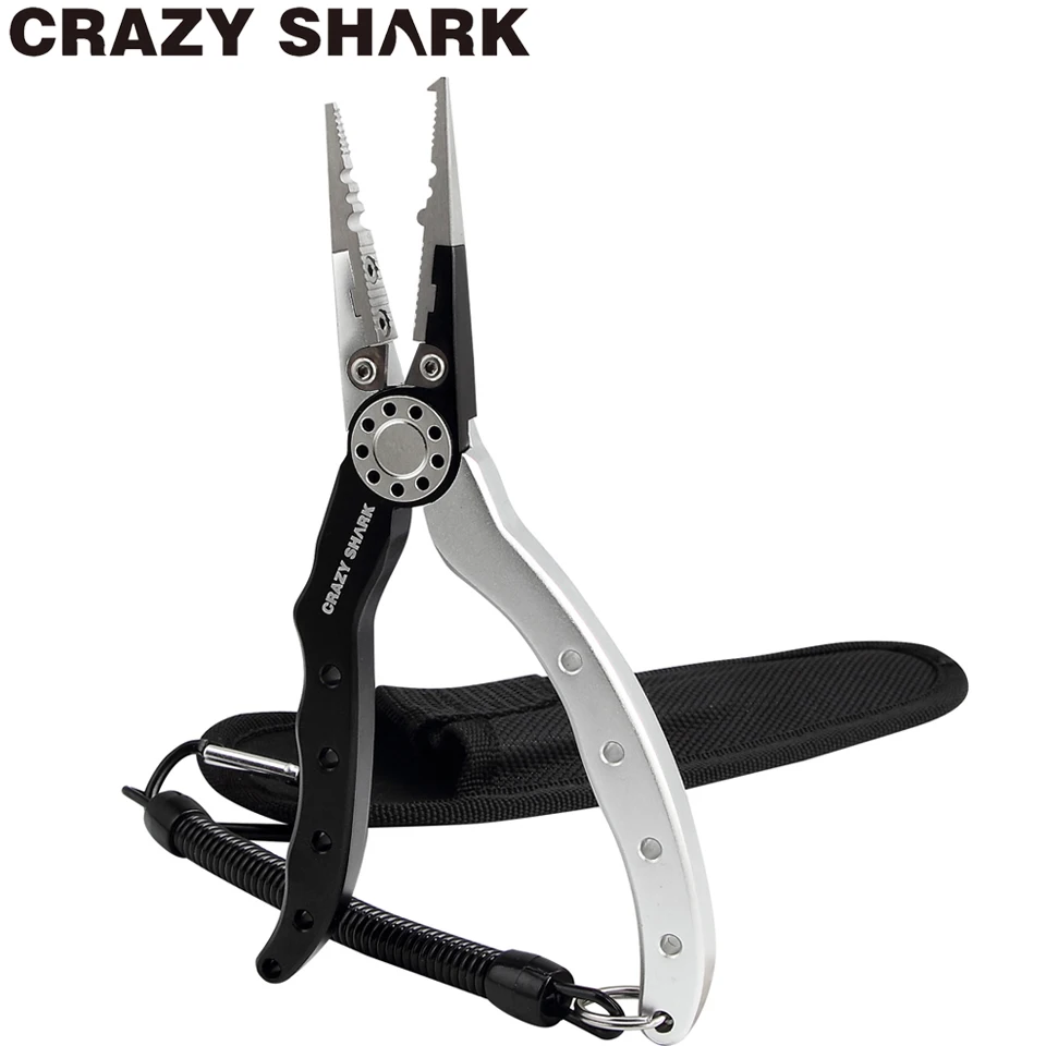 Crazy Shark алюминиевые рыболовные клещи раздельные резаки рыбацкие ножницы для удаления крючков инструменты для резки соленой воды рыболовные снасти