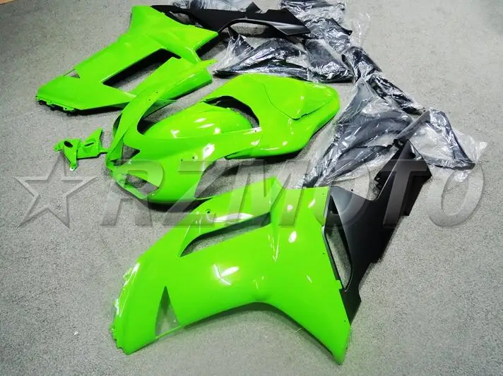 ABS обтекатель комплект подходит для Kawasaki ZX6R ZX-6R 07 08 ниндзя 636 2007-2008 литья под давлением капот кузова зеленый свет