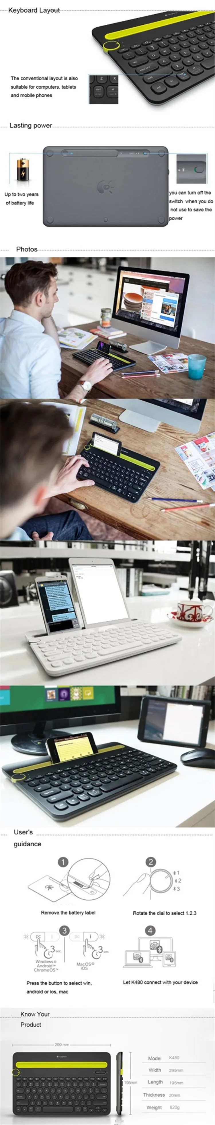 Logitech Bluetooth Multi-device Keyboard K480 For Computers, Tablets And Smartphones - Keyboards - AliExpress Logitech Bluetooth Multi-device Keyboard K480 For Computers, Tablets And Smartphones - Keyboards - AliExpress